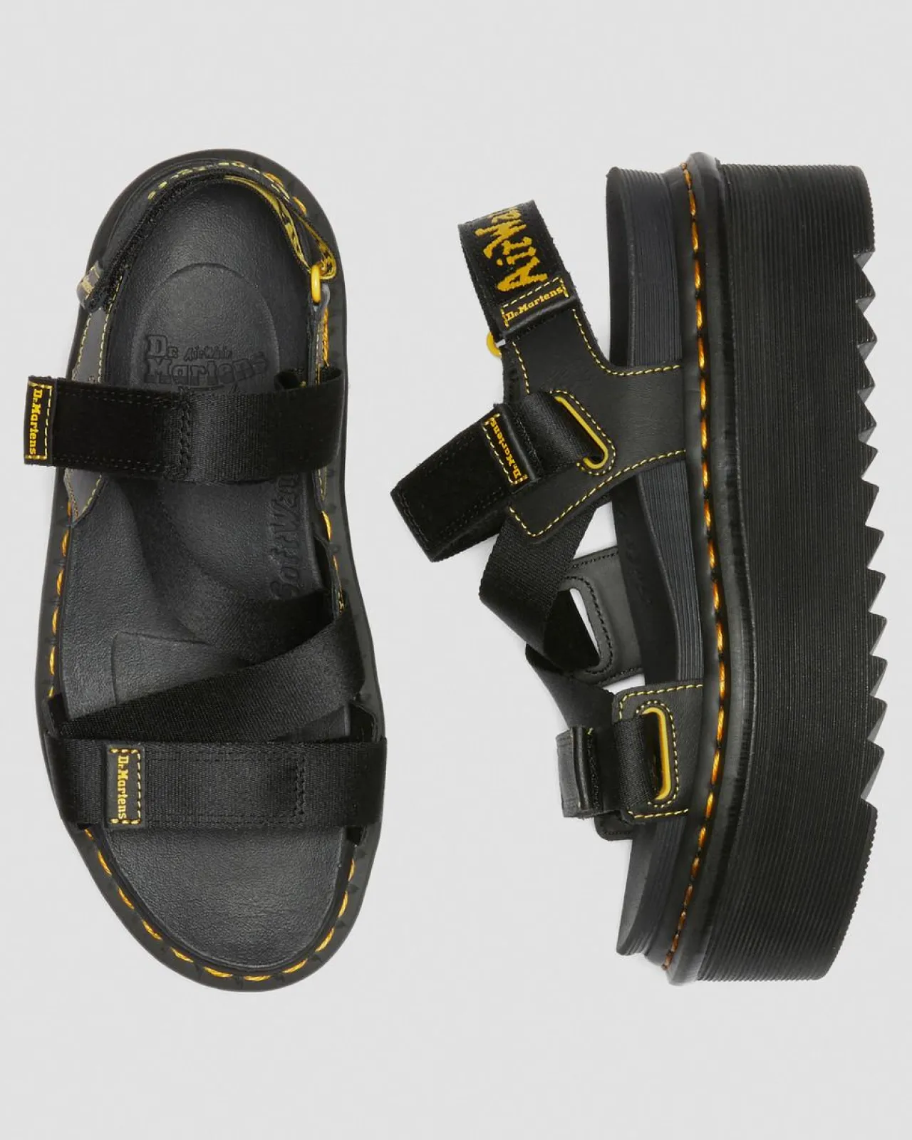 Dr. Martens Kimber Logo Sandalen met Geweven Band^WOMENS Lichte Sandalen|Platform Sandalen