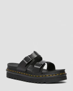 Dr. Martens Myles Brando Leren Gesp Slide Sandalen^MENS Sandalen|Slippers