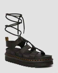 Dr. Martens Nartilla Hydro Leren Gladiator Sandalen met Veters^WOMENS Lichte Sandalen|Platform Sandalen