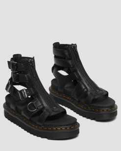 Dr. Martens Olson Leren Sandalen met Rits^WOMENS Lichte Sandalen|Gladiator Sandalen