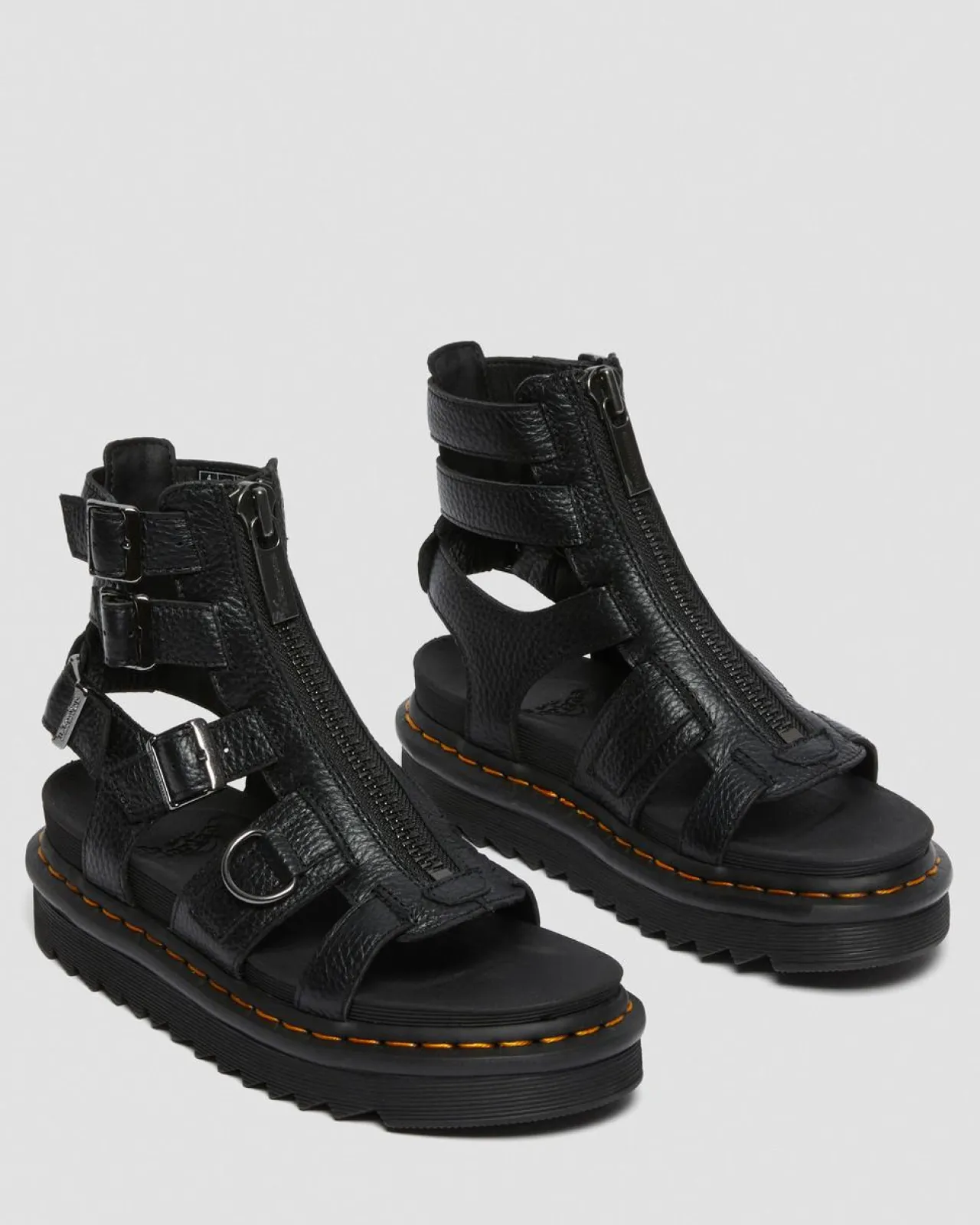 Dr. Martens Olson Leren Sandalen met Rits^WOMENS Lichte Sandalen|Gladiator Sandalen