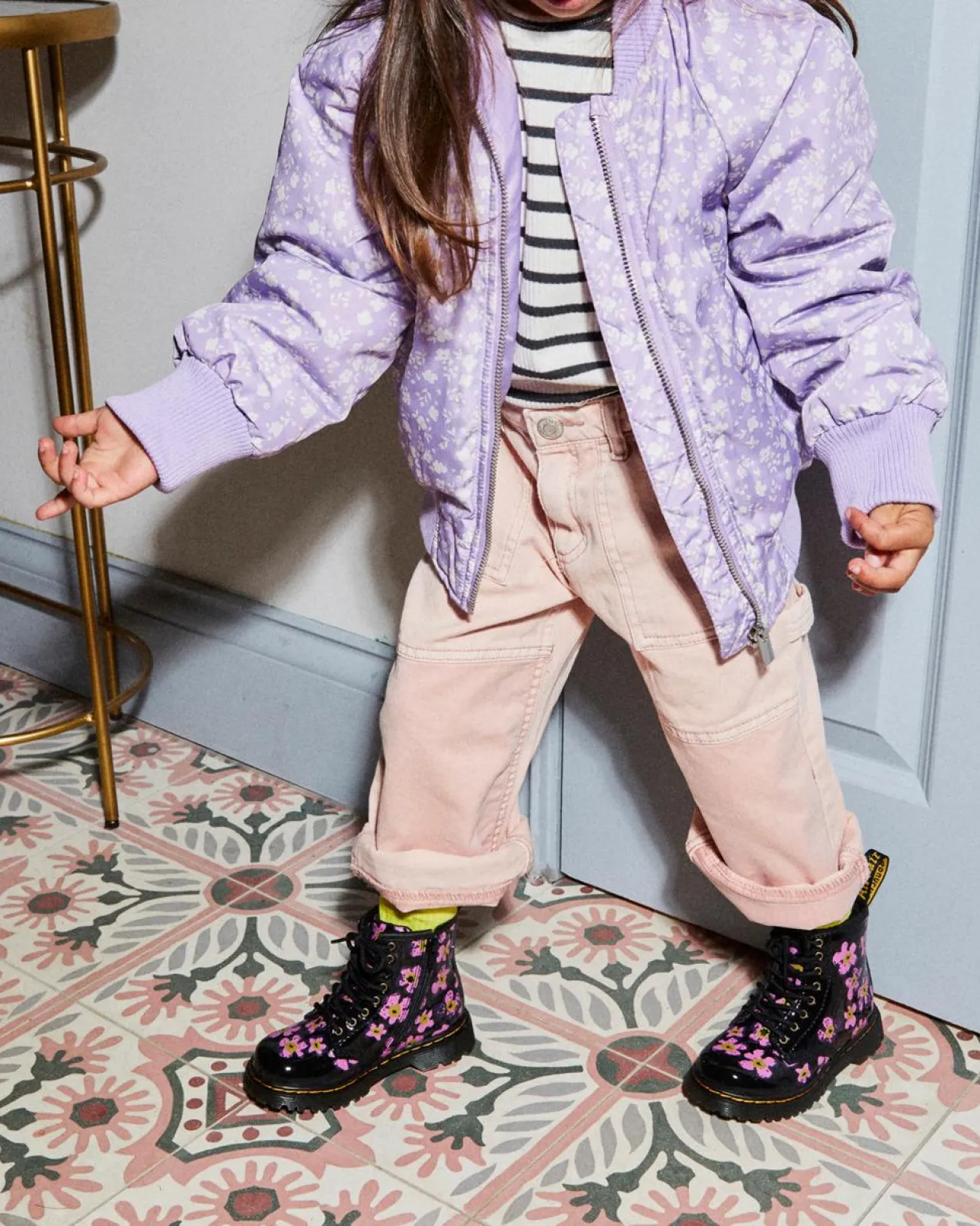 Dr. Martens Peuter 1460 Floral Lak Laarzen^KIDS Sale Voor Kinderen|Meisjes Schoolschoenen