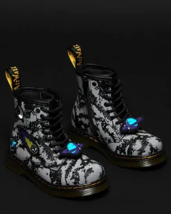 Dr. Martens Peuter 1460 Space Hydro Leren Veterlaarzen^UNISEX Sale Voor Kinderen|Laarzen