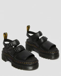 Dr. Martens Ricki Nappa Lux Leren Platform Sandelen met 3 Banden^WOMENS Lichte Sandalen|Platform Sandalen