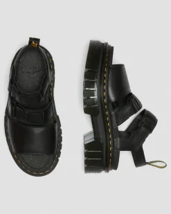 Dr. Martens Ricki Nappa Lux Leren Platform Sandelen met 3 Banden^WOMENS Lichte Sandalen|Platform Sandalen