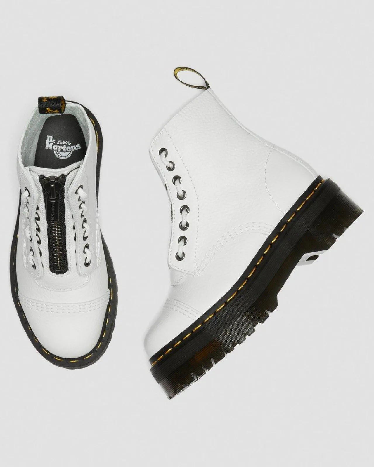 Dr. Martens Sinclair Gemalen Nappa Leren Platformlaarzen^WOMENS Dames Sale|Veterlaarzen
