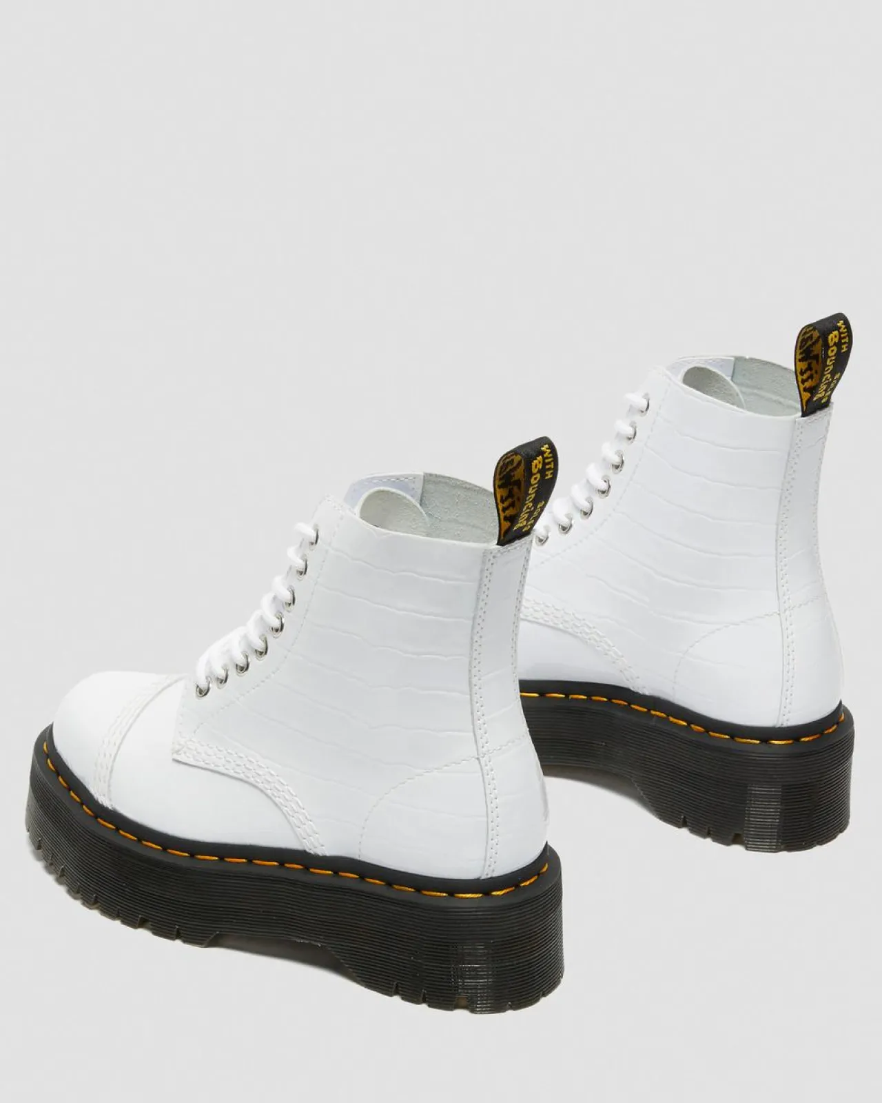 Dr. Martens SINCLAIR LAKLEREN PLATFORM LAARZEN MET KROKODILLEN reliëf^WOMENS Veterlaarzen|Platform Laarzen