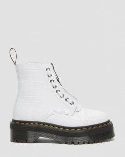 Dr. Martens SINCLAIR LAKLEREN PLATFORM LAARZEN MET KROKODILLEN reliëf^WOMENS Veterlaarzen|Platform Laarzen