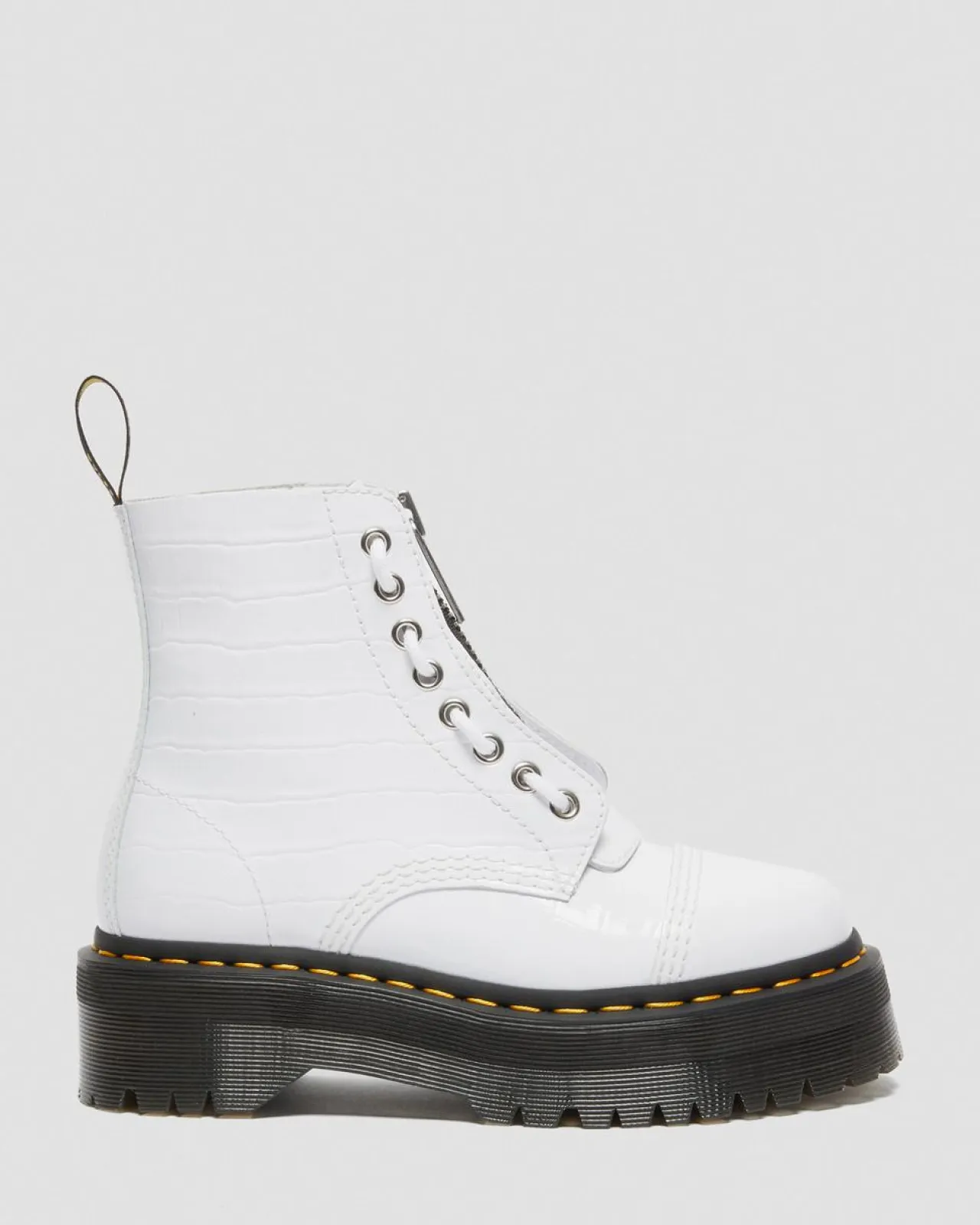 Dr. Martens SINCLAIR LAKLEREN PLATFORM LAARZEN MET KROKODILLEN reliëf^WOMENS Veterlaarzen|Platform Laarzen