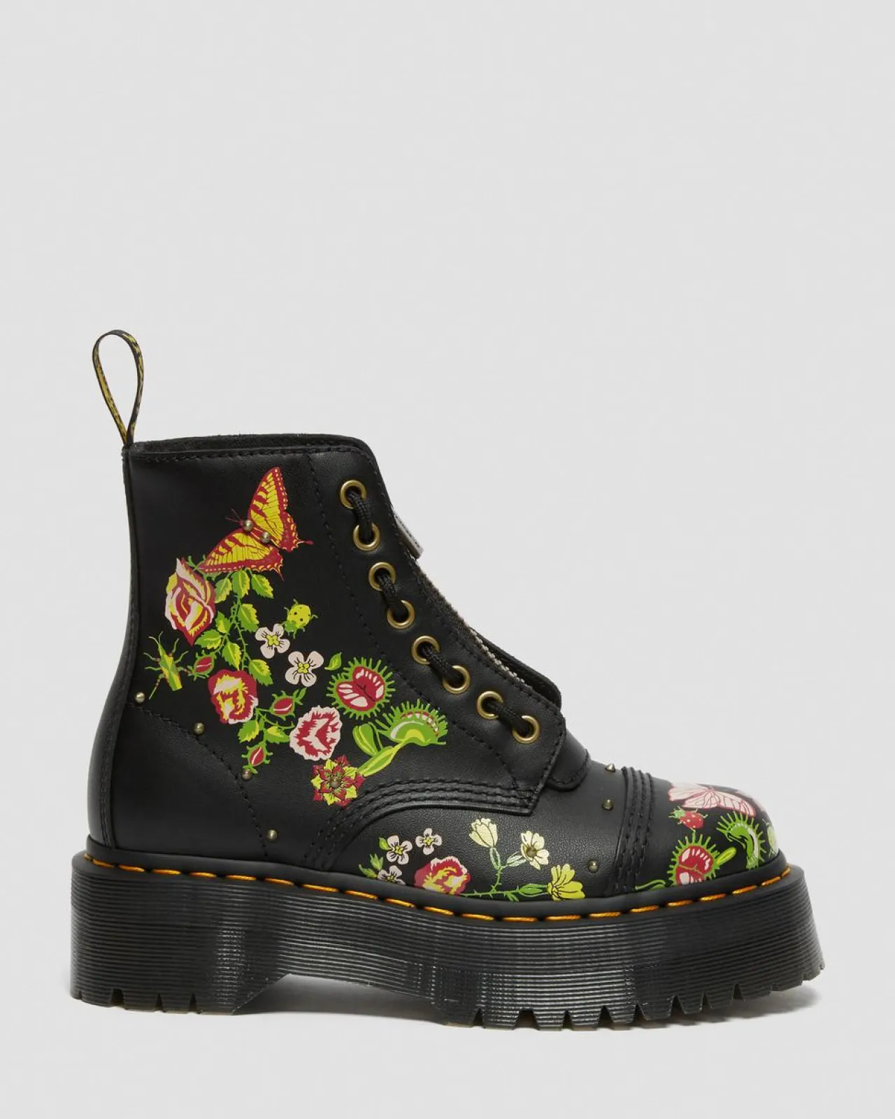 Dr. Martens Sinclair Leren Platform Laarzen met bloemenprint^WOMENS Platform Laarzen