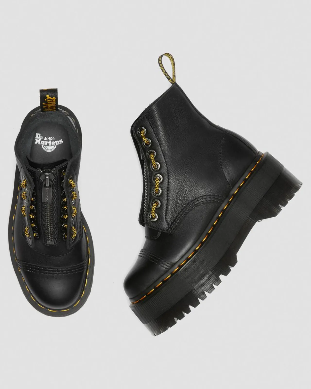 Dr. Martens Sinclair Max Pisa Leren Platformlaarzen^WOMENS Platform Laarzen|Zachte Leren Laarzen