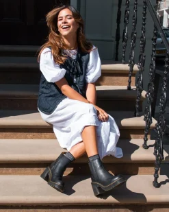 Dr. Martens Spence Leren Chelsea Boots met Uitlopende Hak^WOMENS Hakken|Enkellaarzen
