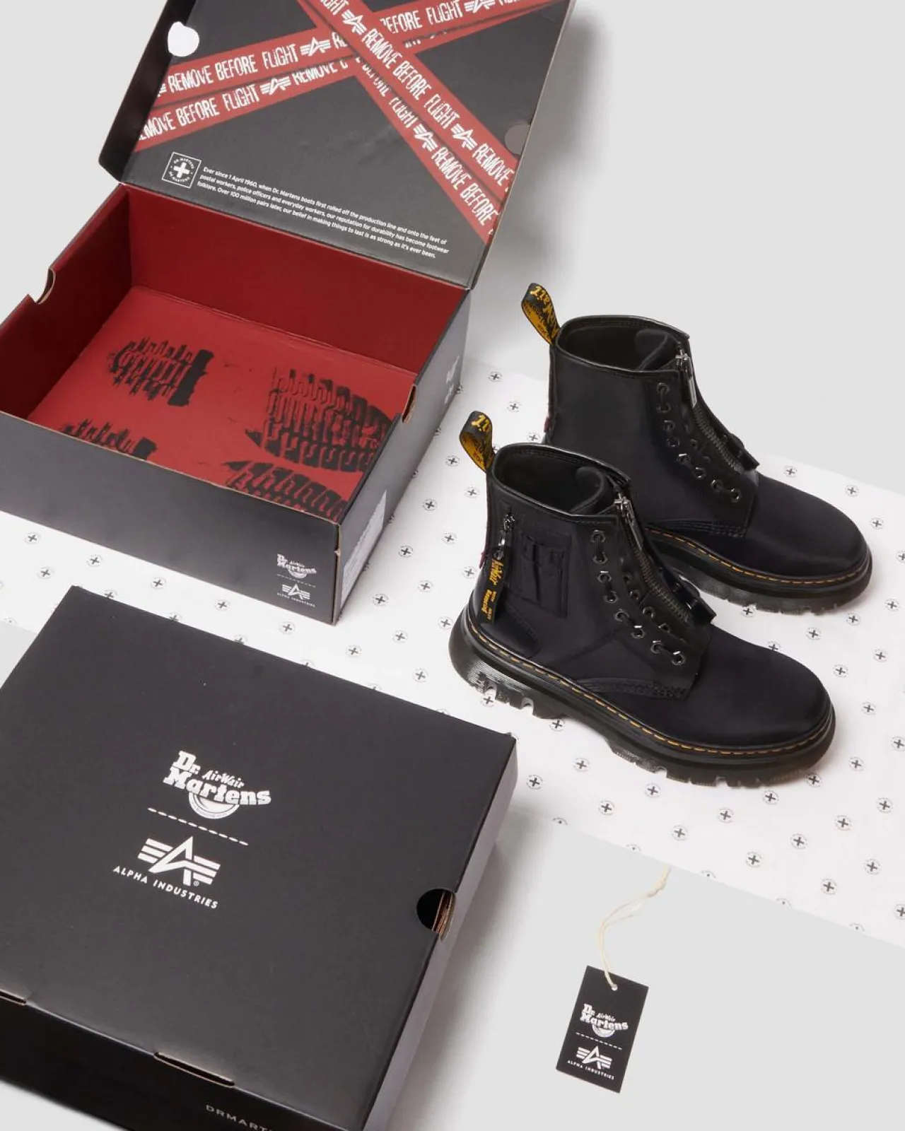 Dr. Martens TARIK ALPHA INDUSTRIES LEREN & NYLON LAARS^UNISEX Nieuw Binnen|Trending Stijlen