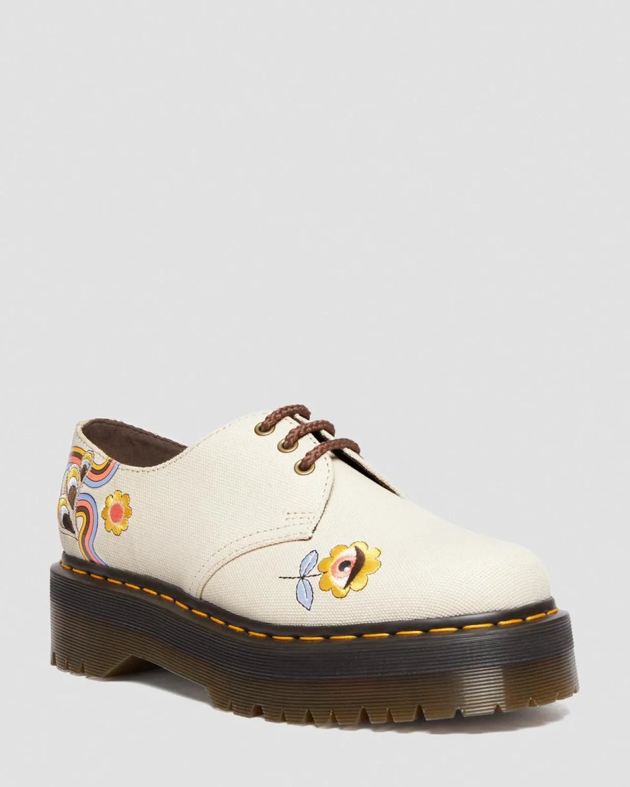 Dr. Martens Vegan 1461 Retro Ray Canvas Platform Schoenen^UNISEX Heren Sale|Trending Stijlen