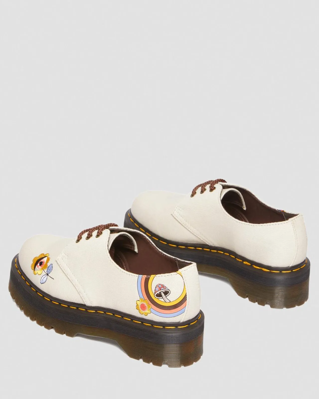 Dr. Martens Vegan 1461 Retro Ray Canvas Platform Schoenen^UNISEX Heren Sale|Trending Stijlen