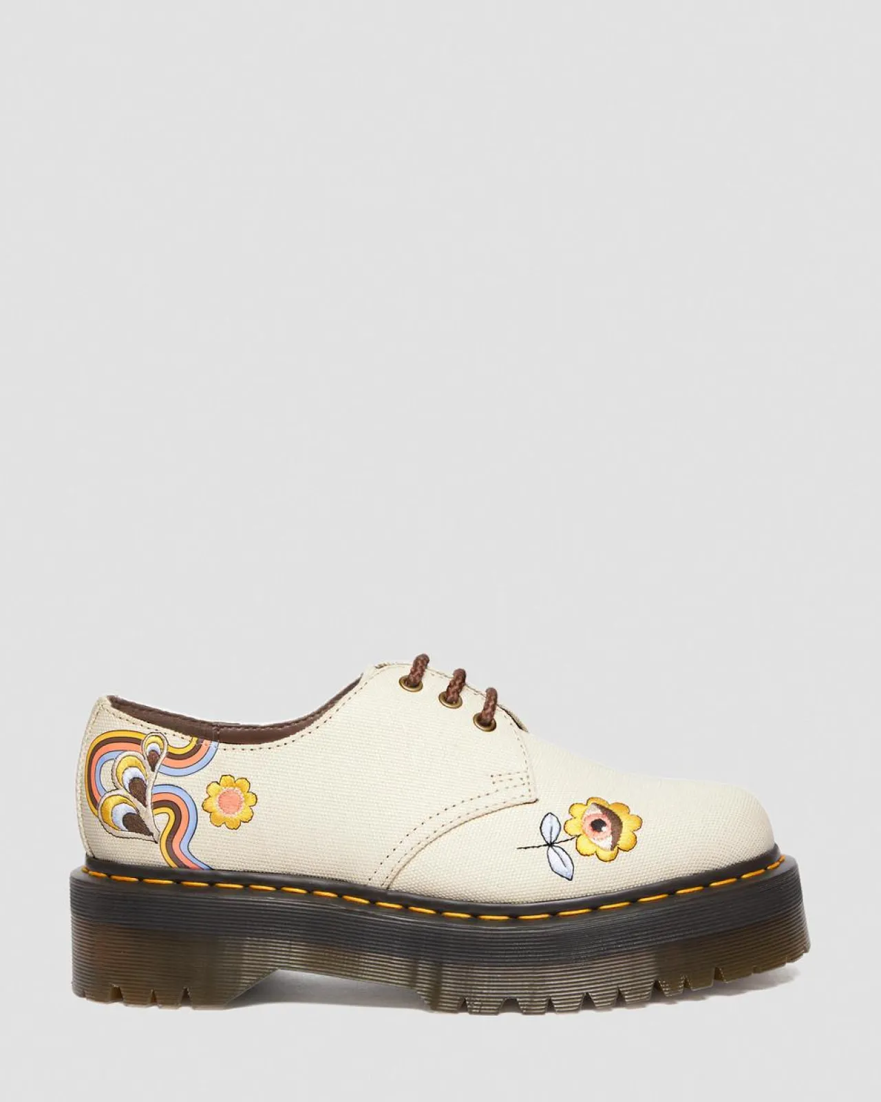 Dr. Martens Vegan 1461 Retro Ray Canvas Platform Schoenen^UNISEX Heren Sale|Trending Stijlen