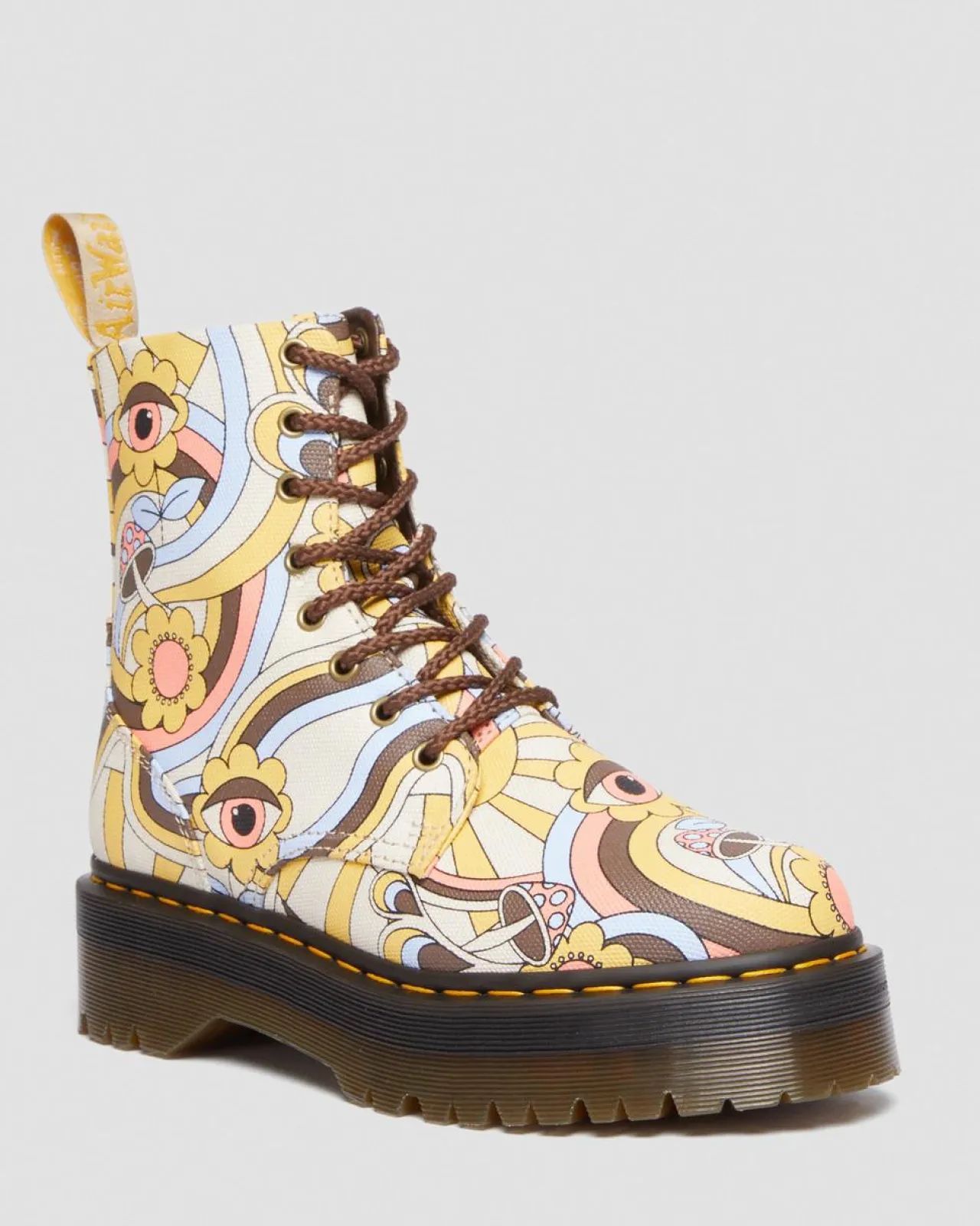 Dr. Martens Vegan Jadon Retro Ray Canvas Platform Laarzen^UNISEX Heren Sale|Dames Sale