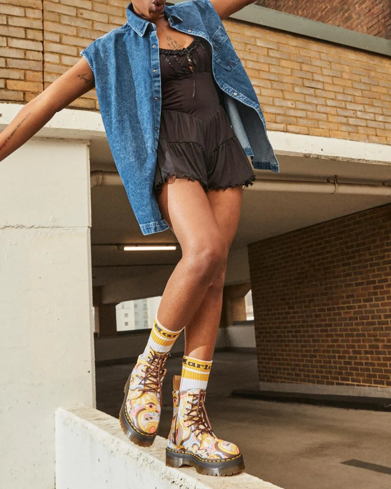 Dr. Martens Vegan Jadon Retro Ray Canvas Platform Laarzen^UNISEX Heren Sale|Dames Sale