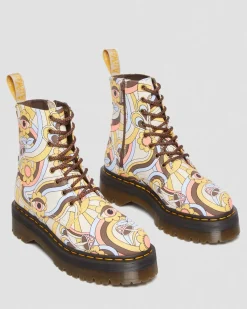 Dr. Martens Vegan Jadon Retro Ray Canvas Platform Laarzen^UNISEX Heren Sale|Dames Sale
