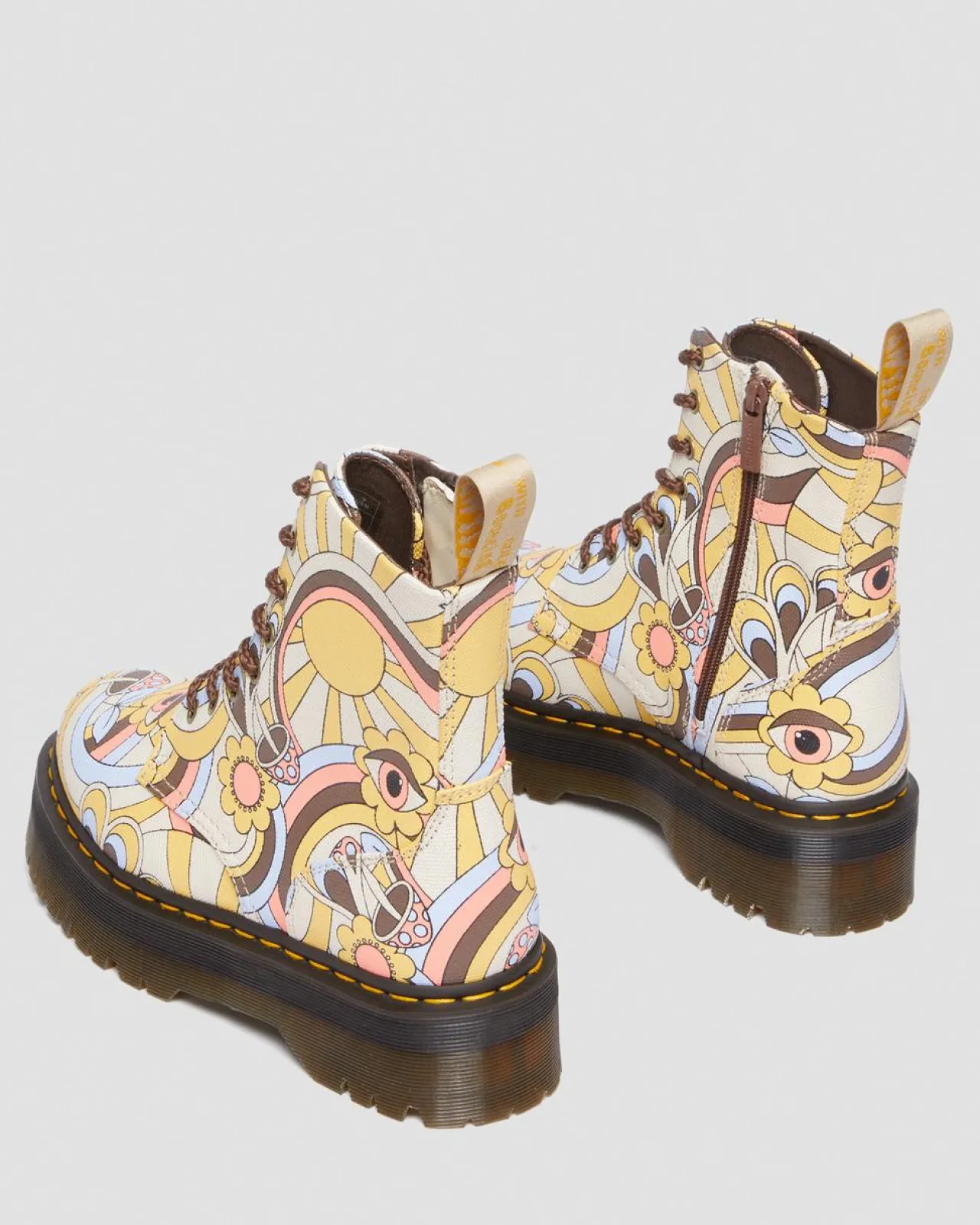 Dr. Martens Vegan Jadon Retro Ray Canvas Platform Laarzen^UNISEX Heren Sale|Dames Sale