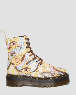 Dr. Martens Vegan Jadon Retro Ray Canvas Platform Laarzen^UNISEX Heren Sale|Dames Sale