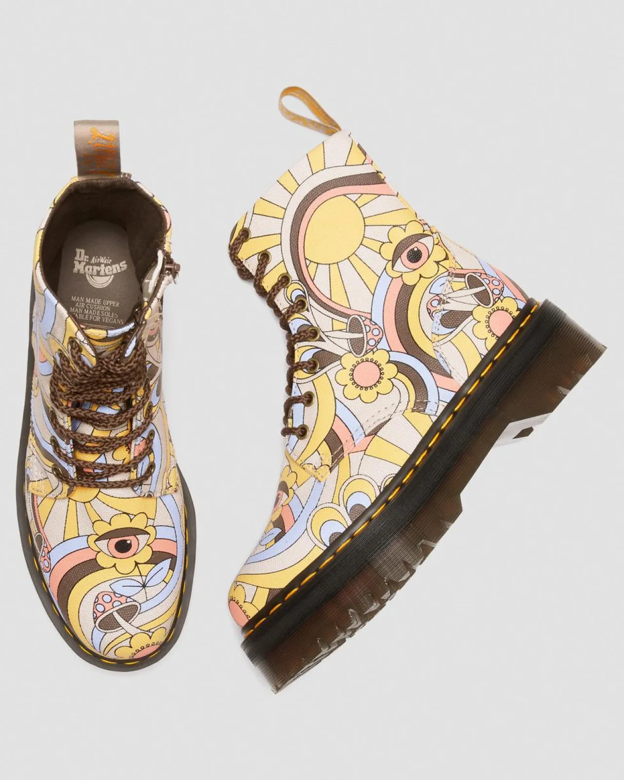 Dr. Martens Vegan Jadon Retro Ray Canvas Platform Laarzen^UNISEX Heren Sale|Dames Sale