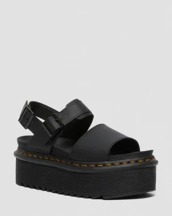 Dr. Martens Voss Quad Leren Platform Sandalen met band^WOMENS Lichte Sandalen|Platform Sandalen